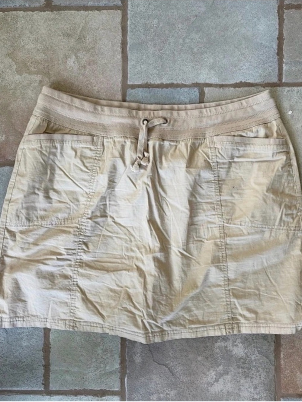 croft & barrow Cream Drawstring Mini Skirt